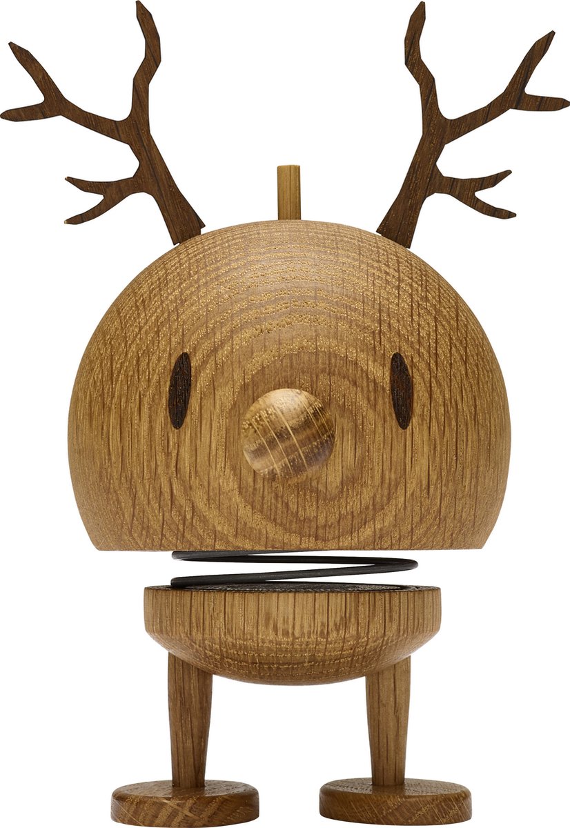 Hoptimist Rendier Bumble Beeld - M - Eikenhout - Houten Kerstdecoratie en Kerstversiering voor Woonkamer of Kantoor - Leuke Kerst Cadeau Idee voor Familie, Vrienden of als Kleine Verrassing