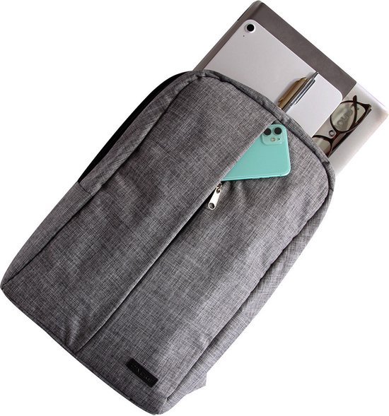 lunchrugzak, Dames rugzak, Stijl Grijze werk schooltas, met 15,6 inch laptopvak, geïsoleerd koelvak, Grijs