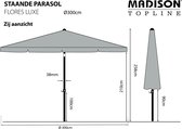 Madison - Parasol Flores Rond -  300cm - Lichtgrijs