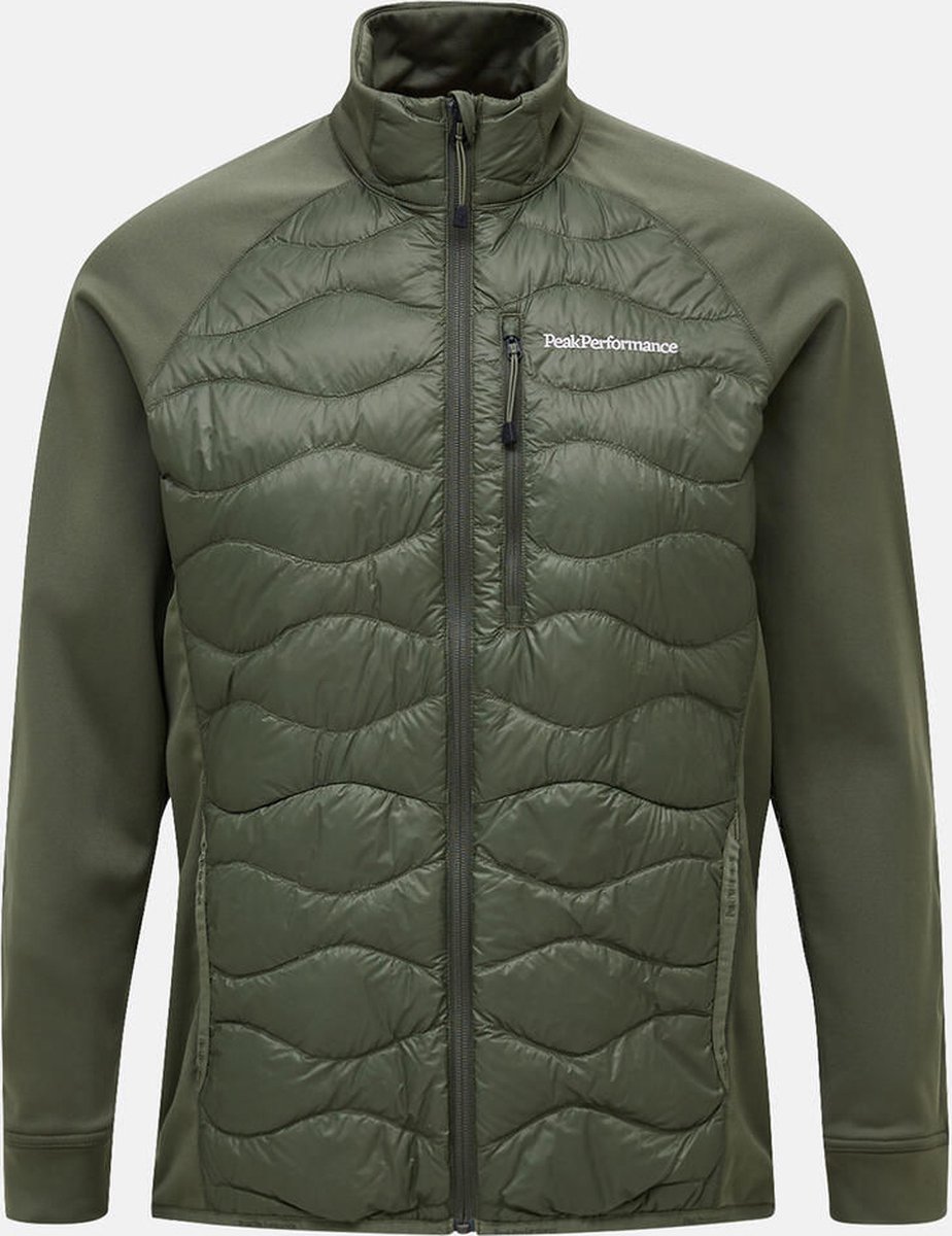 PEAK PERFORMANCE HELIUM HYBRID DOWN JACKET MEN Pine needle Groen