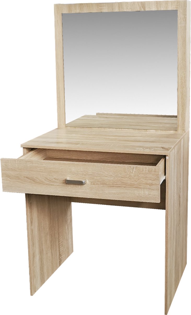 Kaptafel - opmaaktafel bureau - toilettafel - lichtbruin
