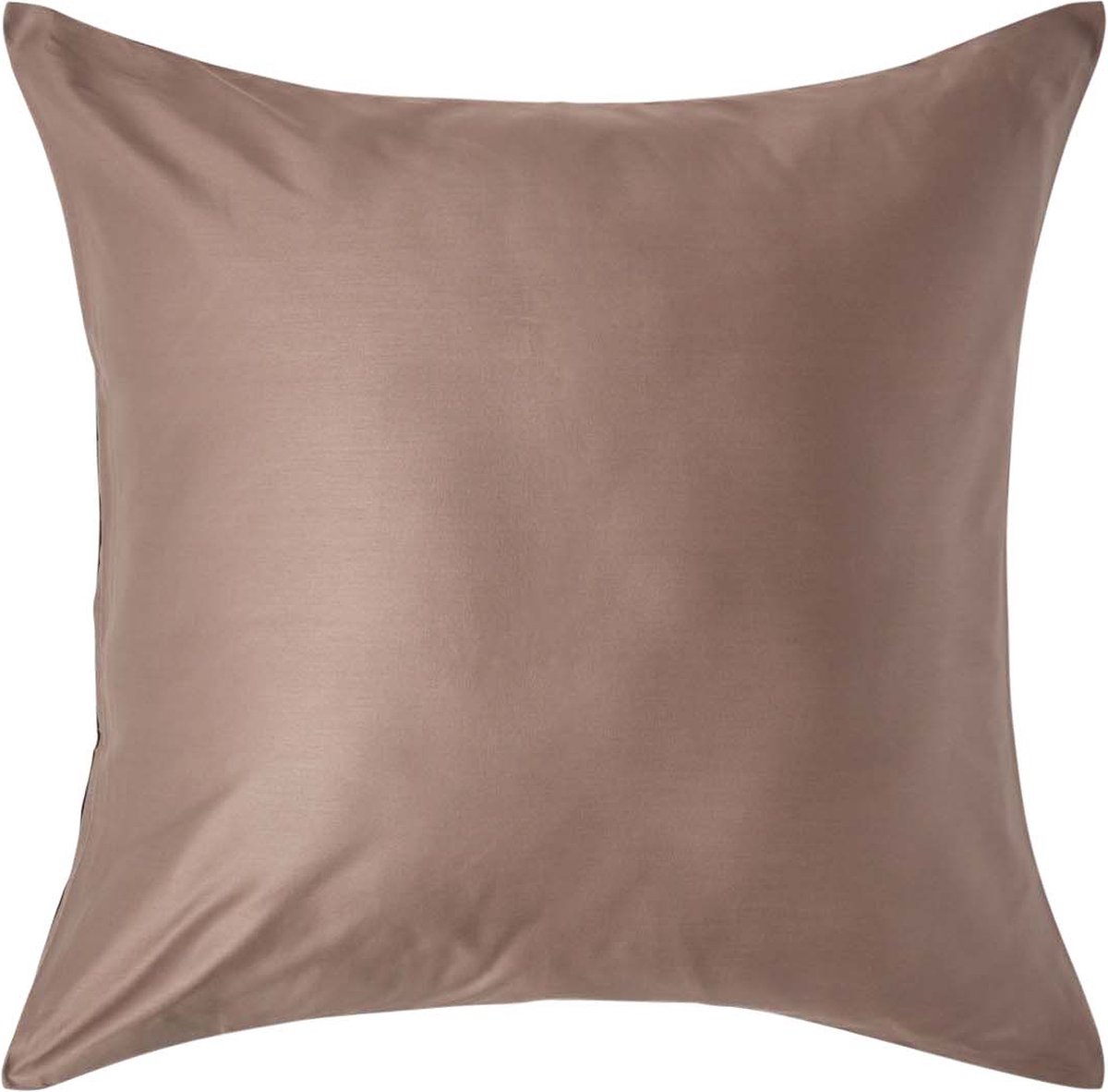Homescapes Biologisch Kussensloop 60x60 cm – Bruin – 100% Egyptisch Katoen Satijn – Draaddichtheid 400