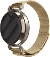 Strap-it Milanees smartwatch bandje 14mm - Gouden RVS Milanese band met magneetsluiting geschikt voor de Garmin Lily 2 (niet de eerste versie)