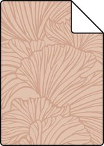 Proefstaal ESTAhome behang ginkgo bladeren licht terracotta - 139490 - 26,5 x 21 cm