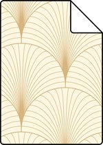 Echantillon ESTAhome papier peint motif art déco beige et or - 139458 - 26,5 x 21 cm