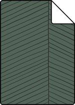 Proefstaal ESTAhome behangpapier visgraat-motief groen en zwart - 139307 - 26,5 x 21 cm