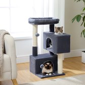 LiMa® - Kattenboom voor katten - Krabpaal - Lichtgrijs - Binnenhuis - voor kitten - Krabber - Afmeting H 203 B B 90 D 90 cm
