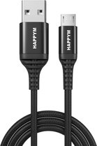 Micro USB Kabel - Telefoonkabel - 0.2M - Micro USB naar USB oplaadkabel - datakabel - zwart