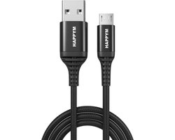 Micro USB Kabel – 50cm Korte Nylon Kabel – Voor PS4, Xbox One & Android – Data & Opladen