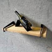 Metal Home Design - Wijnfleshouder schuin voor op tafel - Staal - Zwart gepoedercoat - Cadeautip