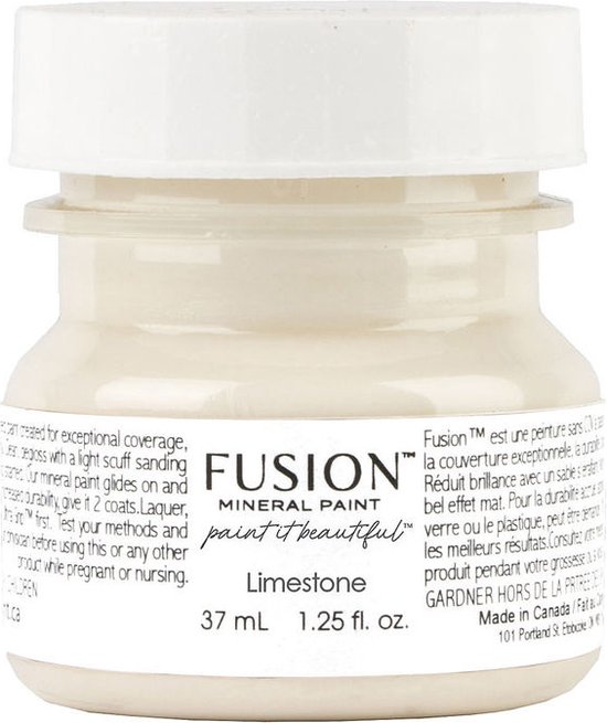 Foto: Fusion mineral paint meubelverf crem acrylverf lime stone 37 ml