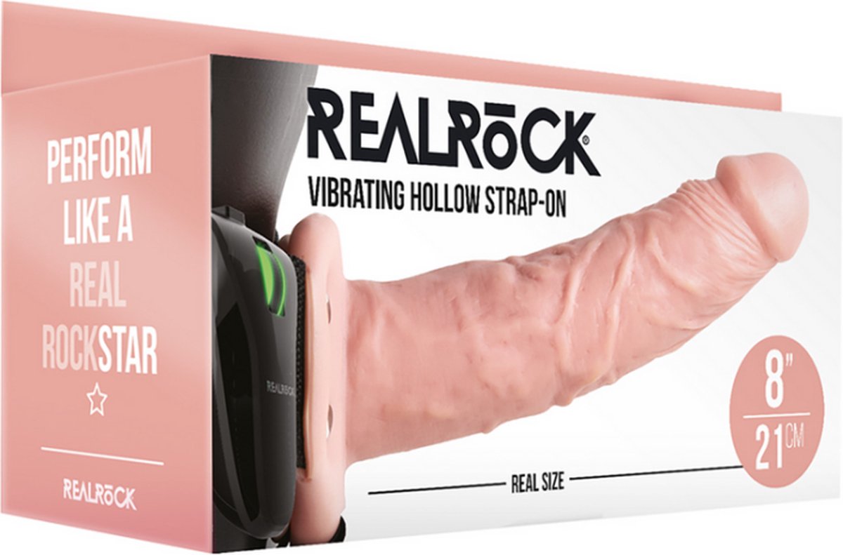 Goedkoopste Vibrating Hollow Strap-On without Balls - 8 / 20,5 cm