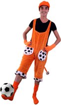 Voetbal Kostuum | Ludieke Holland Wk Voetbal Oranje Tuinbroek Kind | Maat 164 | Carnaval kostuum | Verkleedkleding