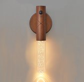 Oplaadbare wandlamp met bewegingssensor - USB - Warm licht - Hout- Nachtlamp
