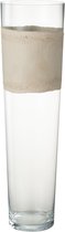 J-Line vaas Delph - glas - transparant/beige - large