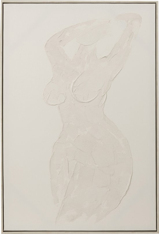 J-Line tableau Femme Abstrait - toile/peinture - blanc