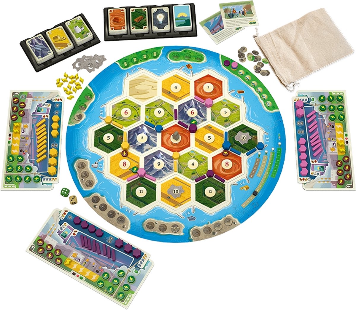 999 Games - CATAN - Nieuwe Energie - Bordspel - Gezelschapsspel - Inclusief houten speelstukken - Familiespel - Duurzaam spel — afbeelding 6