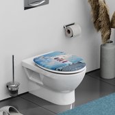 Wc-bril met softclosemechanisme motief, toiletdeksel geschikt voor alle gangbare toiletpotten, wc-deksel toiletbril (max. belasting van de wc-bril 150 kg)