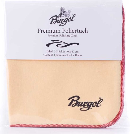 Burgol Premium Polishing Cloth 3-set - Poetsdoeken voor het uitsmeren van creme of poets