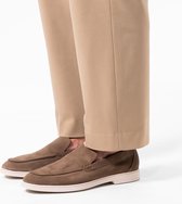 Manfield - Heren - Taupe suède loafers - Maat 43