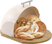 Broodtrommel voor broodopslag en gebak met schuifdeksel - modern design beige bread box