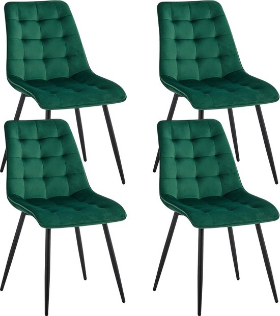 Chaises de salle à manger - Chaises Design - Rembourrées - Chaise baquet - Chaise - Chaises - Chaises de salle à manger Set de 4 - Vert