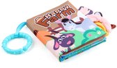Yippiez - farm animals - Zacht knisperboek baby- Met Piepend Drukfluitje - box speelgoed - sensorisch - leren - stof – verschillende kleuren – kinderboerderij dieren - kraamkado – kraamcadeau - Voel