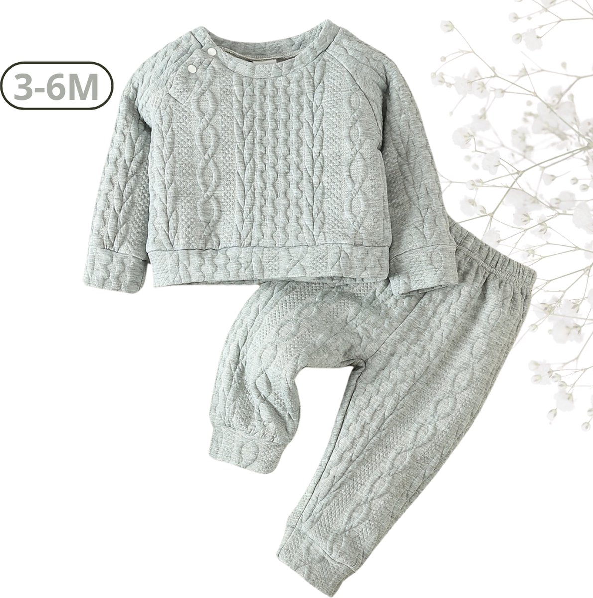 Livano Babykleding - Romper Baby - Winterpak Jongens & meisjes- Pakje - 3-6 Maanden - Grijs
