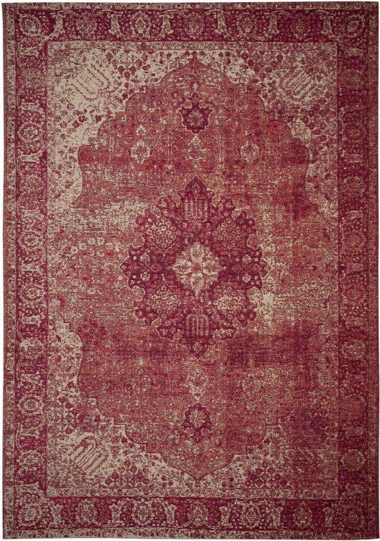 Tapis Vintage Flycarpets - Traditionnel Antique - Poils Ras - Medaillon - Rose - 120x170 cm