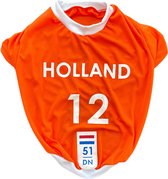 51 Degrees North Holland Shirt - Honden Kleding - Oranje - EK Voetbal - 38cm