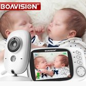 Babyfoon Met Camera - Babyfoon - Baby Monitor - 3.2Inch Groot LCD Scherm - Kleurenmonitor - Sterk Zendbereik - Temperatuurweergave - Wit