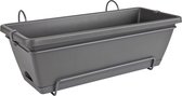 Elho Barcelona Allin1 50 - Balkonbakken met Ophanging - 100% Gerecycled Plastic - L49.5 x B27.5 x H18.5 cm - Antraciet
