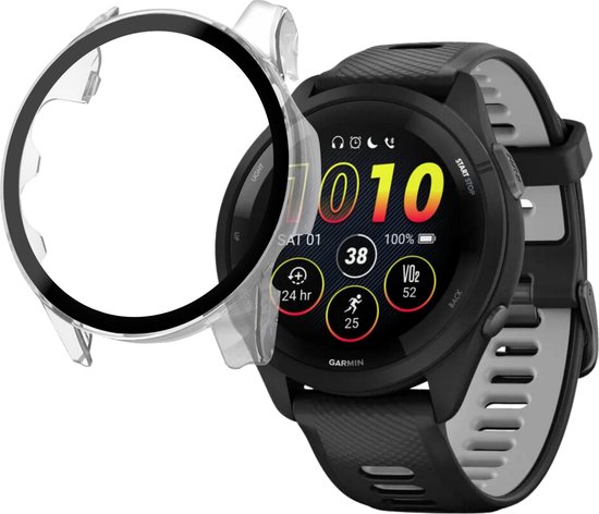 Hoesje voor Garmin Forerunner 265 265 Music 46mm Harde beschermhoes transparant. bol