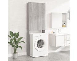 Wasmachine ombouw - Kast - Opbouwmeubel - Verhoger - Wasmachine meubel - Opbergkast - Hout - Grijs sonoma eiken