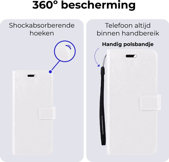 Étui pour Google Pixel 8a Case Book Case Cover Wallet Cover Wallet Case avec 2x protecteur d'écran - Étui pour Google Pixel 8a Cover Bookcase Case - Wit