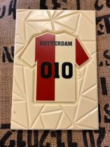 Chocolade tablet Feyenoord | A4 formaat | 1 KG chocolade kado | Voetbal cadeau | Smaak Wit