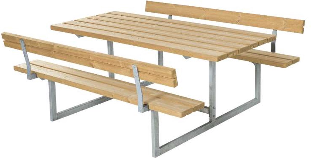 Plus Danmark Picknicktafel thermowood Basic 2 rugleuningen 160 x 177 x 73 cm