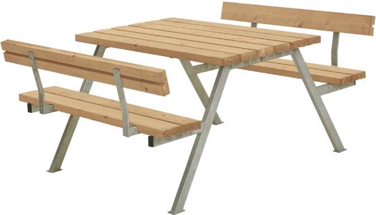 Plus Danmark Picknicktafel thermowood Alpha 2 rugleuningen 185 x 118 x 76 cm