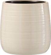 J-Line bloempot Effen - keramiek - wit - medium - Ø 14.50 cm