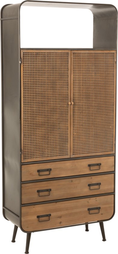 J-Line armoire - 3 tiroirs - bois et métal - naturel
