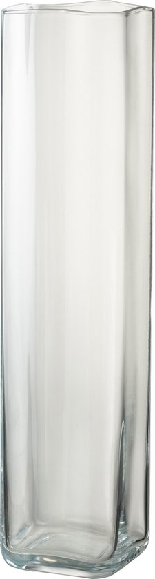 J-Line vaas Recht Vierkant - glas - transparant - large - 52.00 cm hoog