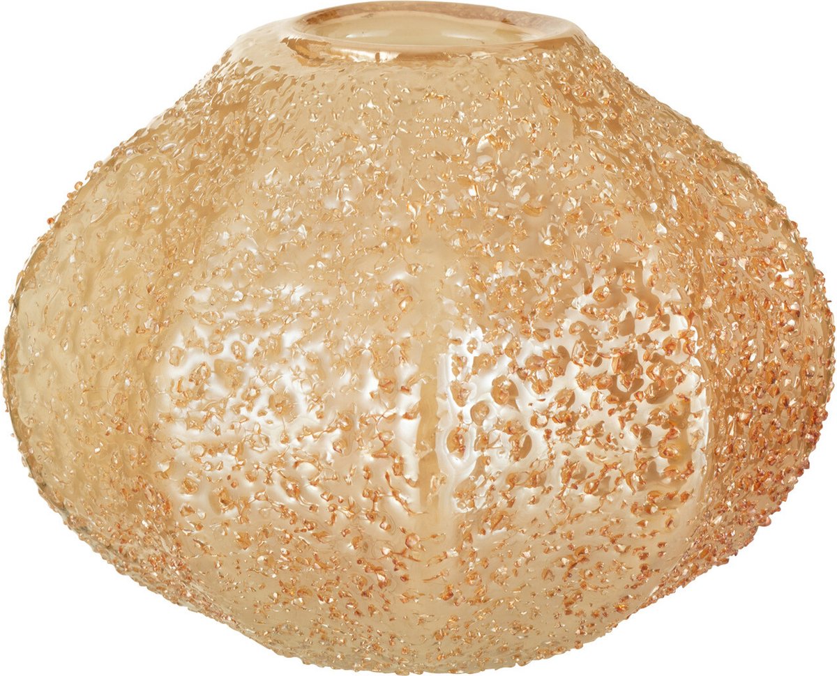 J-Line vaas - glas - lichtoranje - small - Ø 18 cm
