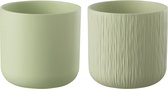 J-Line cache-pot Gen - céramique - pistache - large - 2 pièces - Ø 18.5 cm