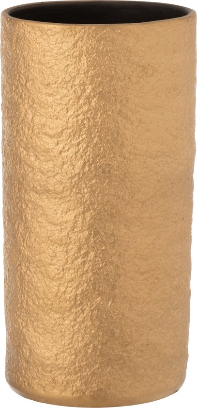 J-Line vaas Gatsby - keramiek - goud - medium - 30.00 cm hoog