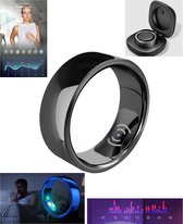 Huiselijk Geluk - 2024 Premium Smart Ring: Gezondheids- en Activiteitenmonitor - Bluetooth, Bloeddruk- en Hartslagmeting, Slaapanalyse - IP68 Waterdicht, Geschikt voor iOS en Android - Stijlvol Zwart, 22mm - Smart Ring Heren - Smart Ring Dames