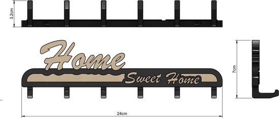 Autogarage sleutelhouder met openende deur, 3D grappige wandmontage sleutelrek houten sleutels ringhaak voor de gang, decoratieve kleerhanger 10,7 x 5,5 x 6,5 cm