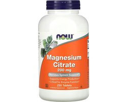 NOW Foods - Vitaminen - Magnesium Citrate 200mg 250 Tablets