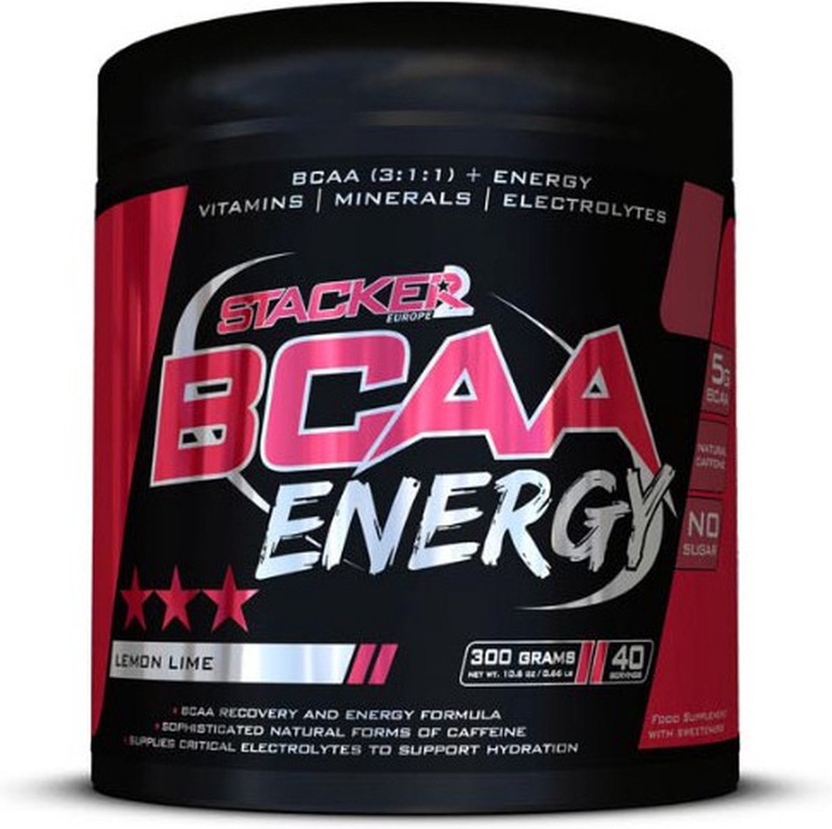 Goedkoopste Stacker 2 BCAA Energy - 300 gram - 40 serving - Lemon