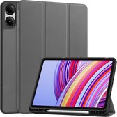 Case2go - Tablet hoes geschikt voor Xiaomi Redmi Pad Pro (2024) - Tri-fold Case met Auto/Wake Functie - Met Pencil houder - 12.1 Inch - Grijs