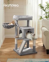 Grand griffoir pour plusieurs Chats, Cat Condo avec hamac, Cat Post, 143 cm, gris clair